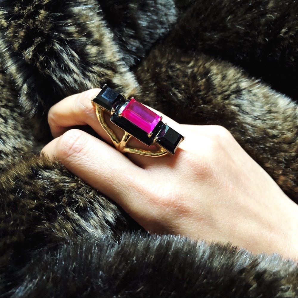 NEW! Unique Fuchsia Statement Ring, Cocktail Ring Best Gift Idea